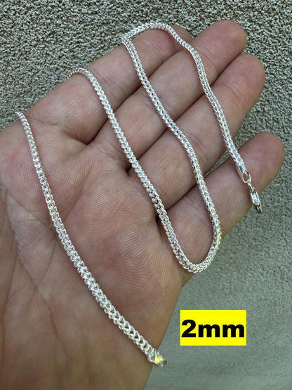 HarlemBling Franco Link Chain Necklace - 925 Sterling Silver - 16"-30" - 2mm-5mm
