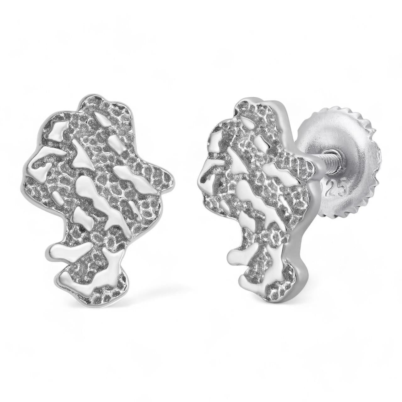 HarlemBling Gold Nugget Earrings - 925 Silver - 8x11mm