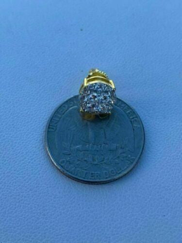 HarlemBling Gold Vermeil MOISSANITE Iced Hip Hop Earrings Cluster Studs Pass Diamond Tester