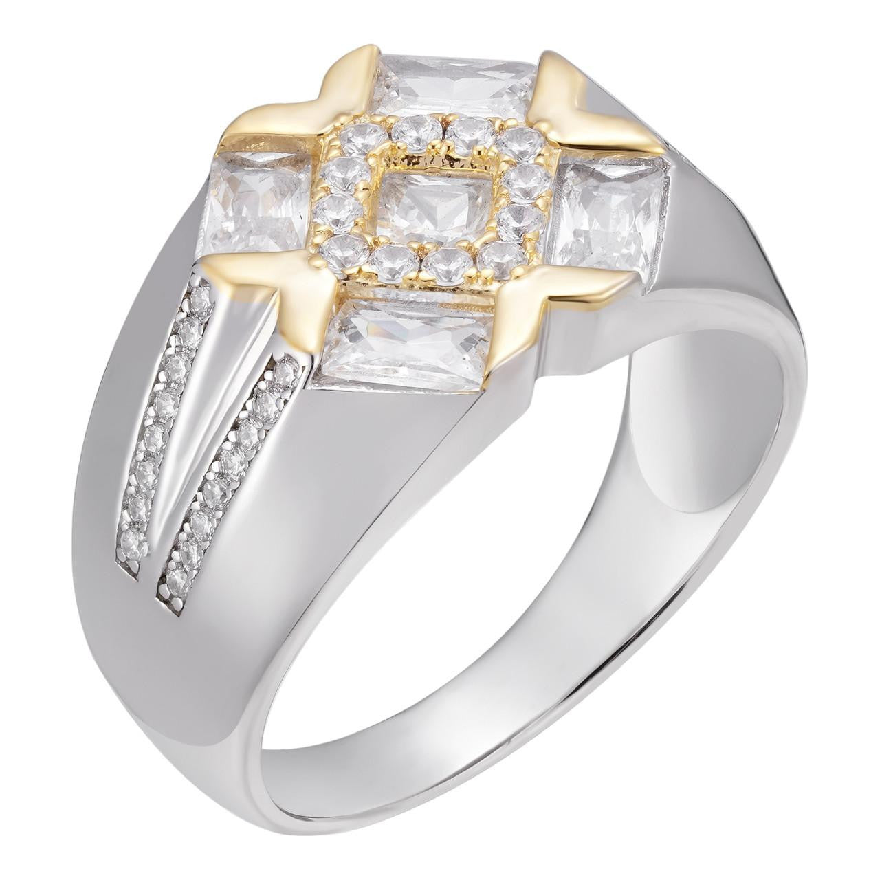 HarlemBling Golden Gate Bridge Ring  - 925 Silver & Gold Accent  - CZ Stones