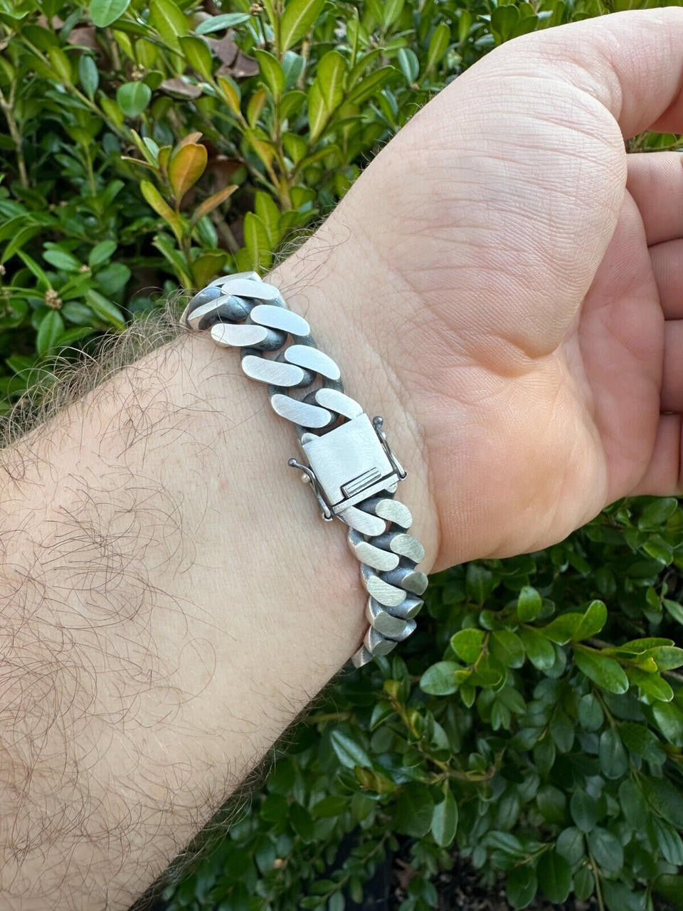 HarlemBling Graduated Miami Cuban Link Bracelet Solid 925 Sterling Silver Box Clasp 12-20mm