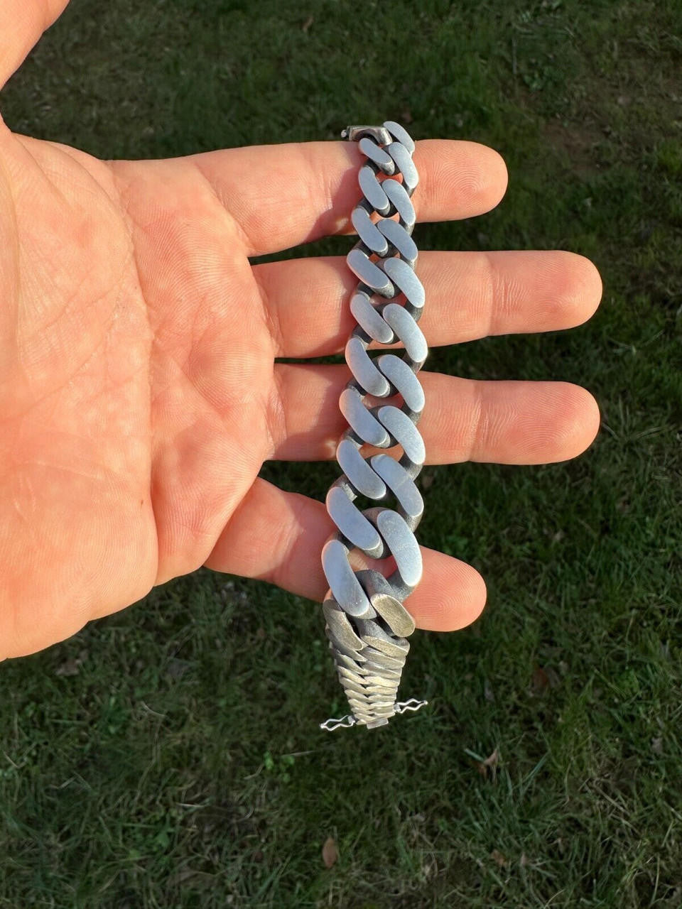 HarlemBling Graduated Miami Cuban Link Bracelet Solid 925 Sterling Silver Box Clasp 12-20mm