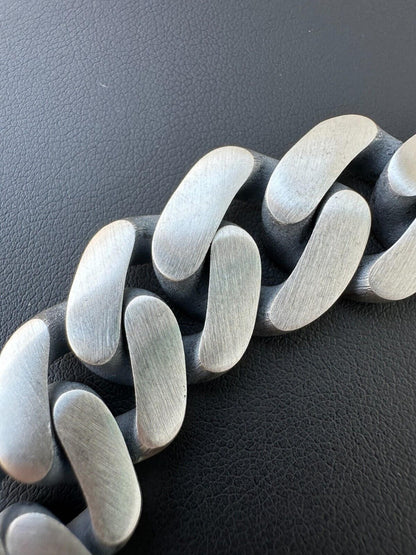 HarlemBling Graduated Miami Cuban Link Bracelet Solid 925 Sterling Silver Box Clasp 12-20mm