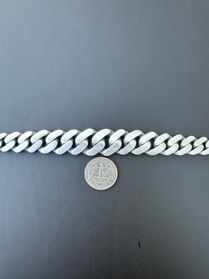 HarlemBling Graduated Miami Cuban Link Bracelet Solid 925 Sterling Silver Box Clasp 12-20mm