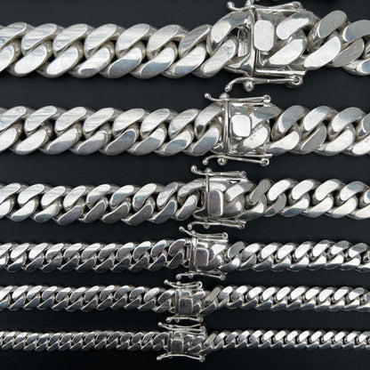 HarlemBling HANDMADE IN USA Miami Cuban Link Chain Necklace Or Bracelet - 999 Fine Silver - 7"-36" - 8mm-28mm TAKES 2-3 WEEKS TO MAKE