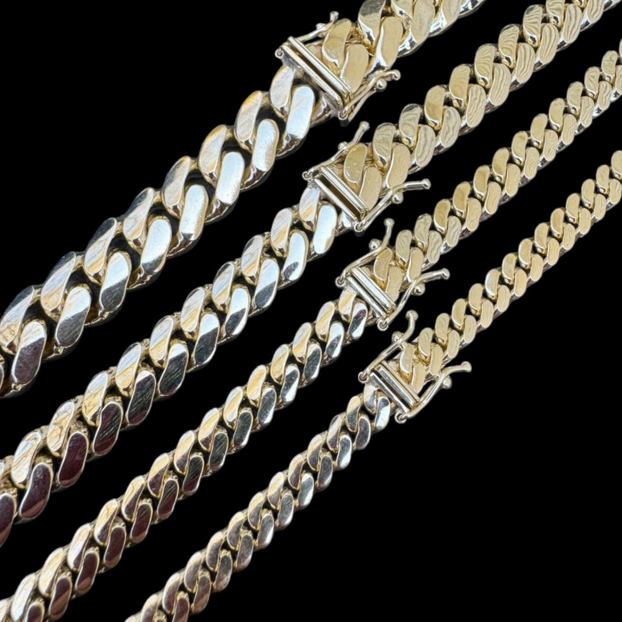 HarlemBling HANDMADE Tight Link Miami Cuban Link Chain Or Bracelet Necklace - 14k Yellow Gold - 7"-28" - 5mm-10mm