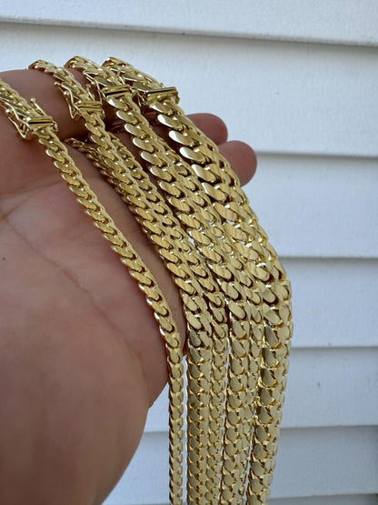 HarlemBling HANDMADE Tight Link Solid 14k Gold Miami Cuban Link Chain Or Bracelet Necklace