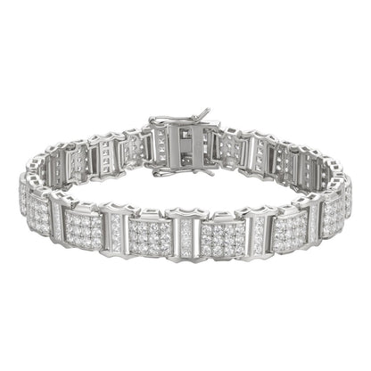 HarlemBling Harlem Classic Bracelet Iced Out CZ Stones - 925 Silver - 11mm - 7.5"-8.5"