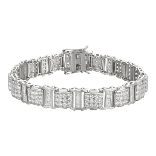 HarlemBling Harlem Classic Bracelet Iced Out CZ Stones - 925 Silver - 11mm - 7.5"-8.5"