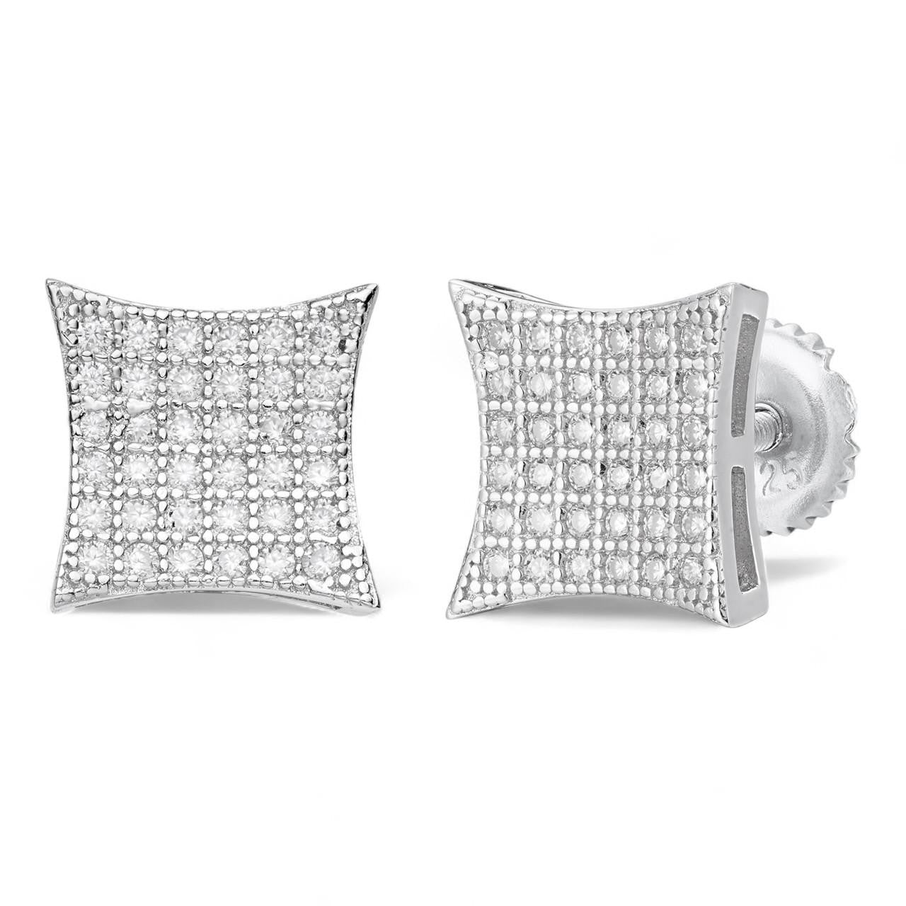 HarlemBling Harlem Kite Earrings - 925 Silver - CZ Stones - 9mm