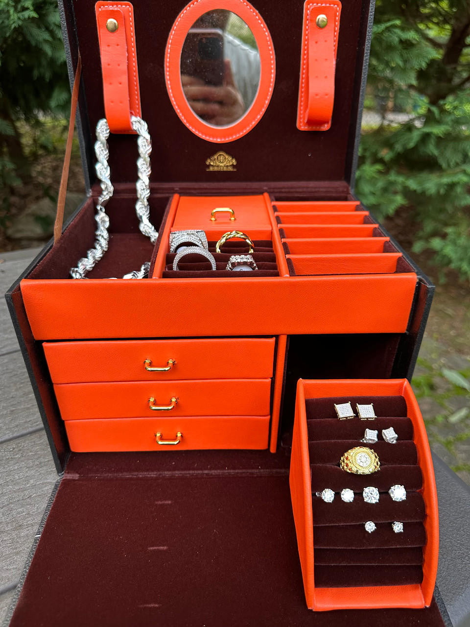 HarlemBling Harlembling Leather Full Size Home Jewelry Box Case