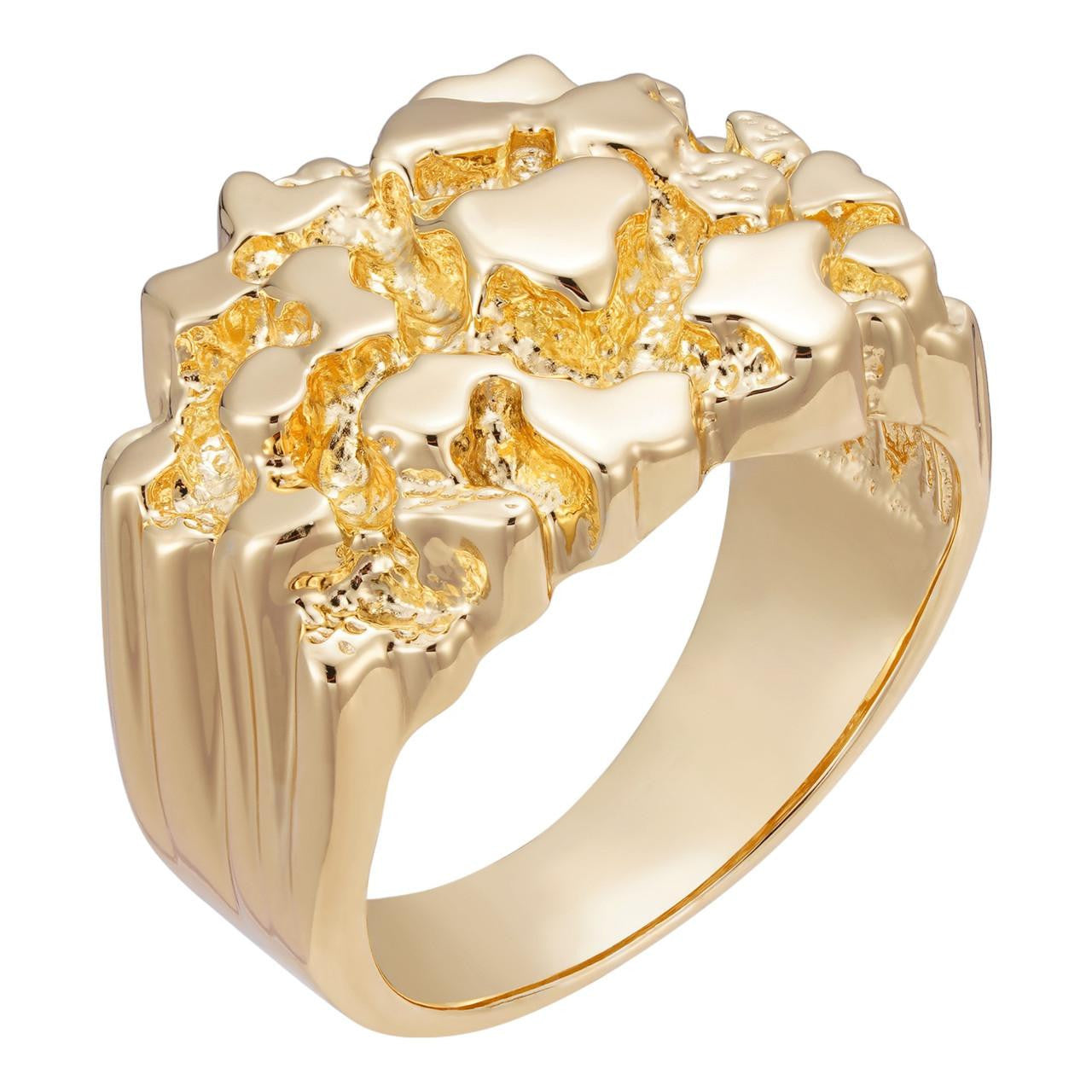 HarlemBling Harlembling Plain Classic Nugget Ring - Same Design Since 2015 -  14k Gold Vermeil 925 Silver