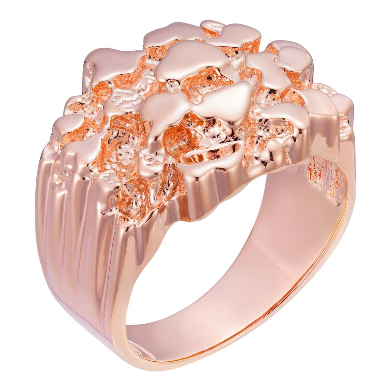 HarlemBling Harlembling Plain Classic Nugget Ring - Same Design Since 2015 -  14k Rose Gold Vermeil 925 Silver
