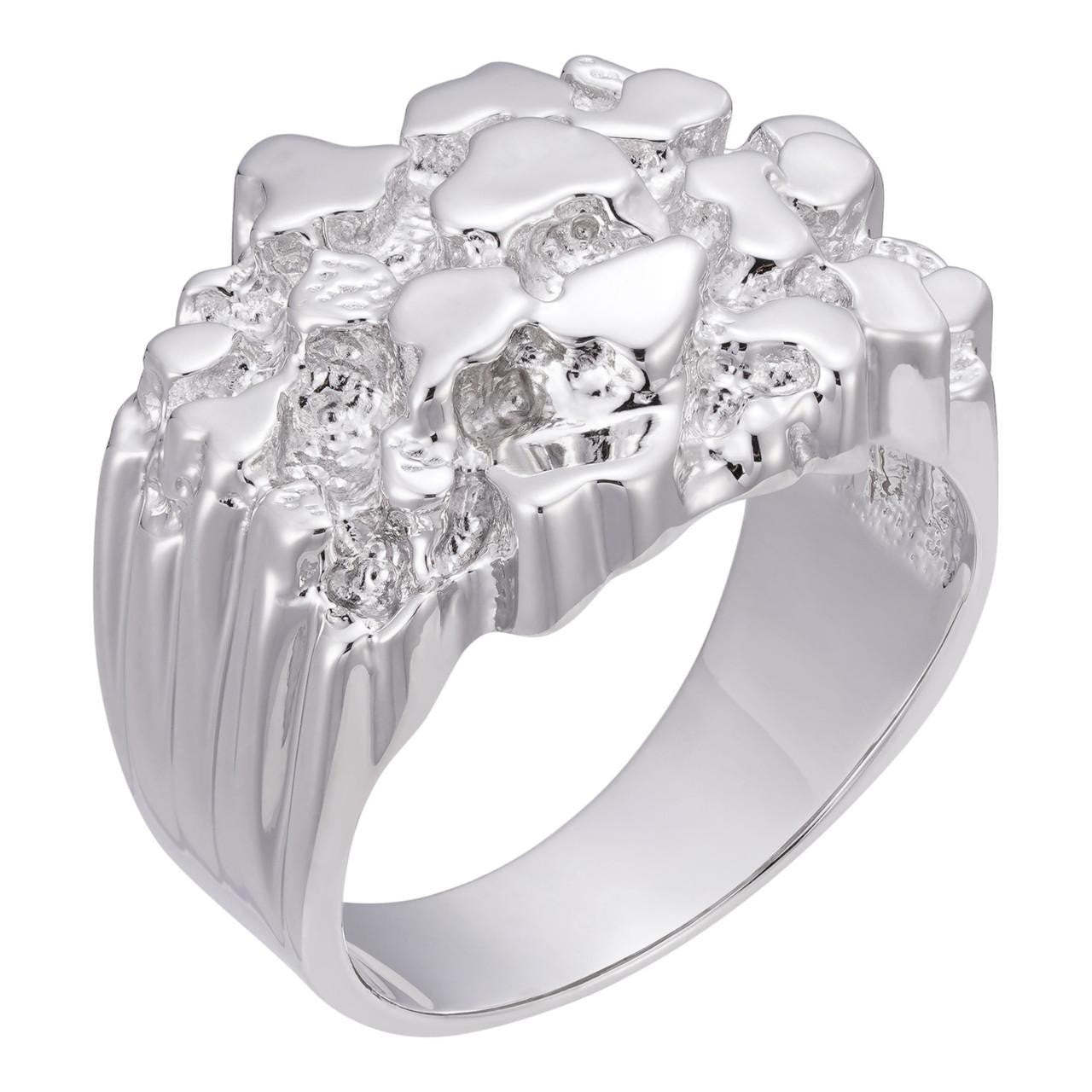 HarlemBling Harlembling Plain Classic Nugget Ring - Same Design Since 2015 -  925 Silver