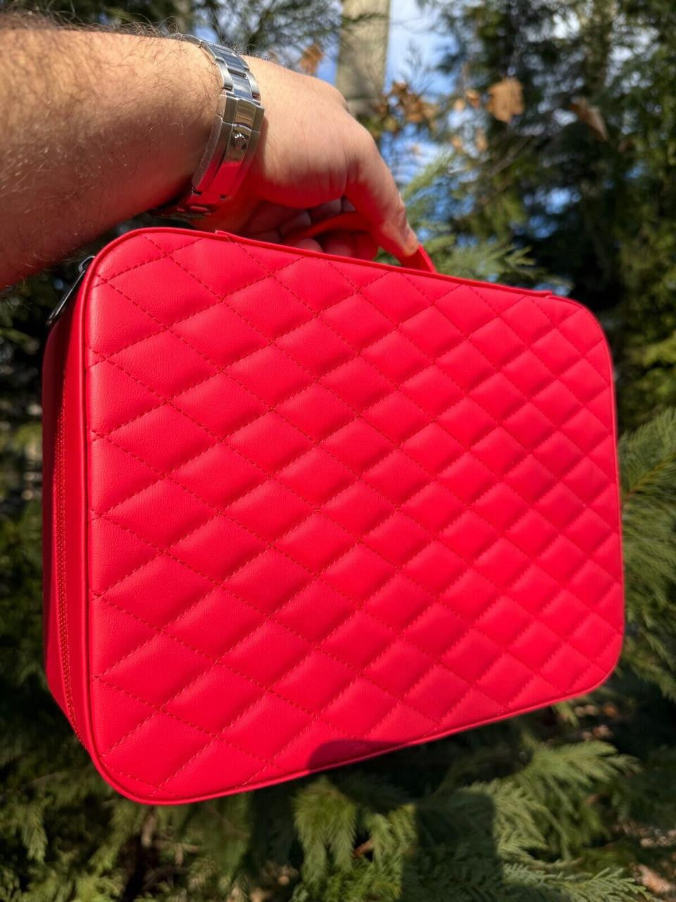 HarlemBling Harlembling Red Leather Travel Jewelry Box Carrying Case