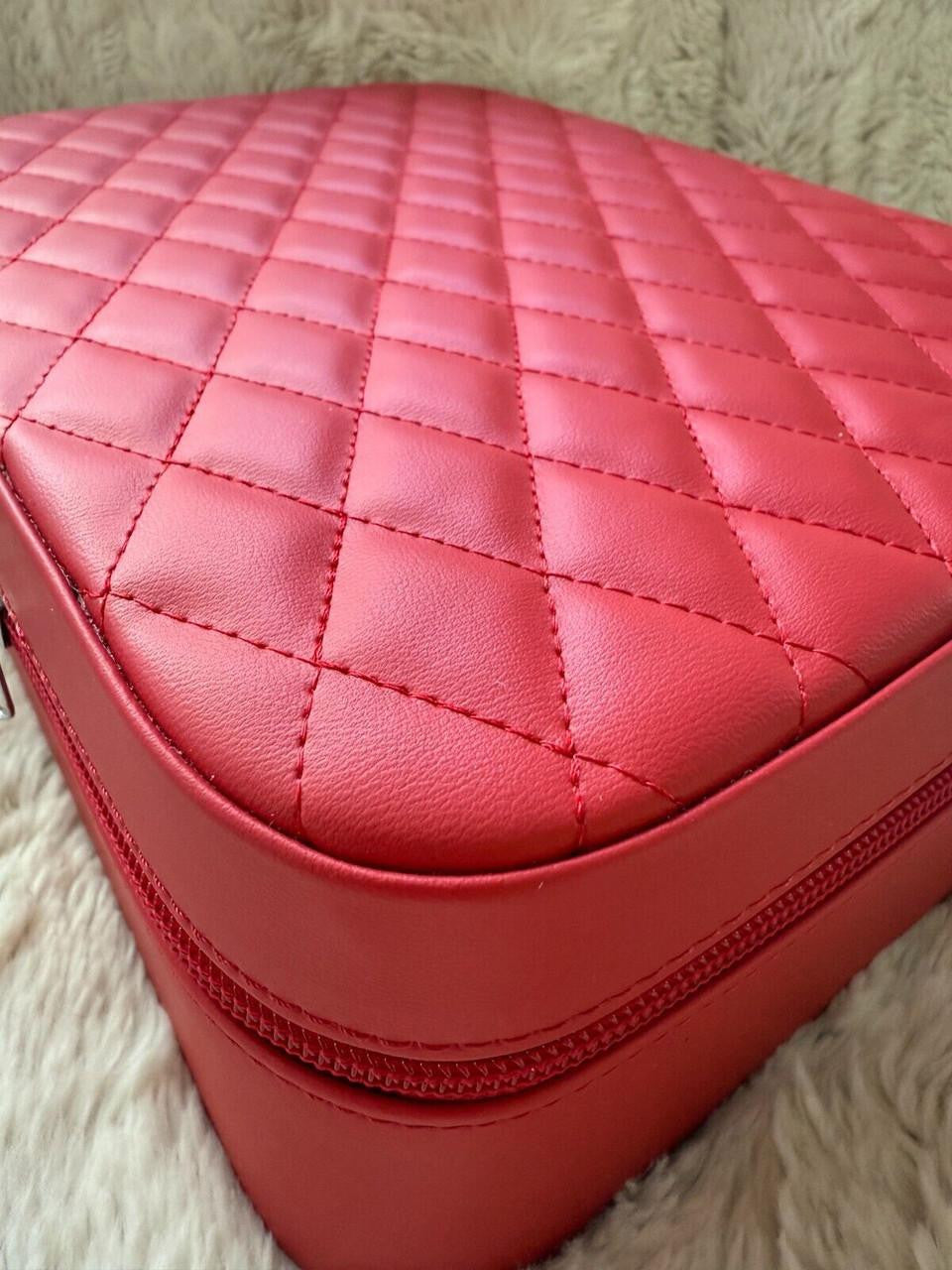 HarlemBling Harlembling Red Leather Travel Jewelry Box Carrying Case