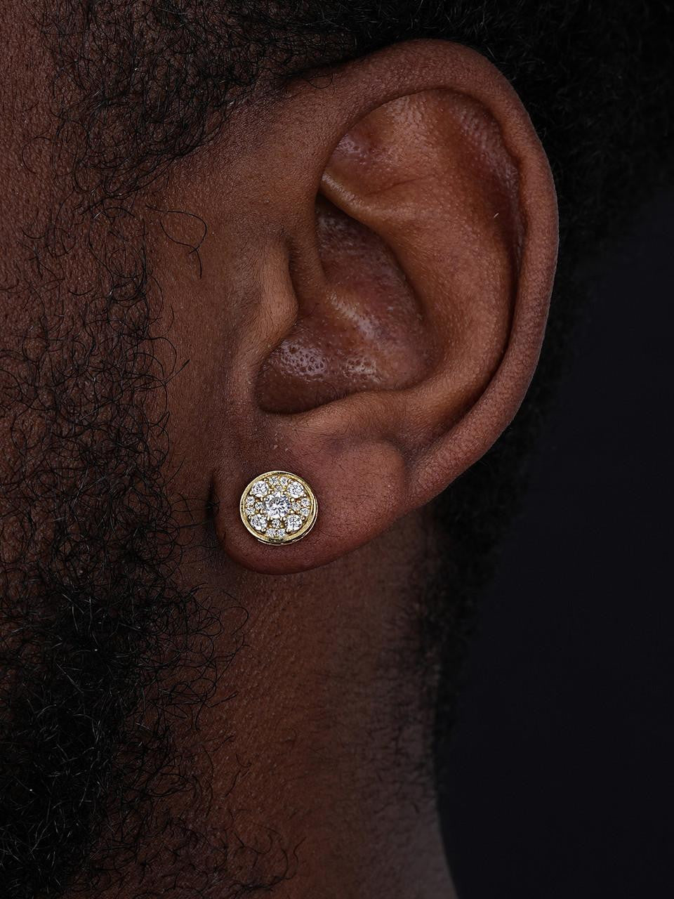 HarlemBling Havana Cuban Iced Out Earrings - 14k Gold Vermeil 925 Silver - 9.5mm