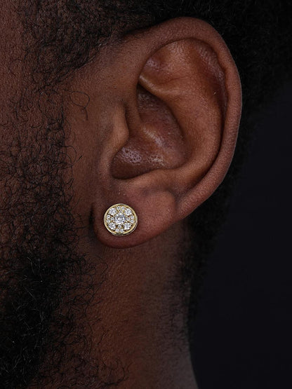 HarlemBling Havana Cuban Iced Out Earrings - 14k Gold Vermeil 925 Silver - 9.5mm