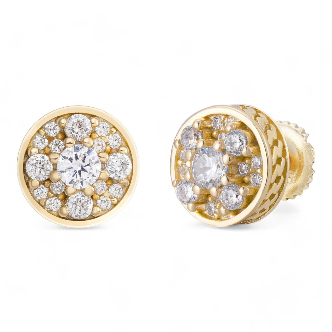 HarlemBling Havana Cuban Iced Out Earrings - 14k Gold Vermeil 925 Silver - 9.5mm