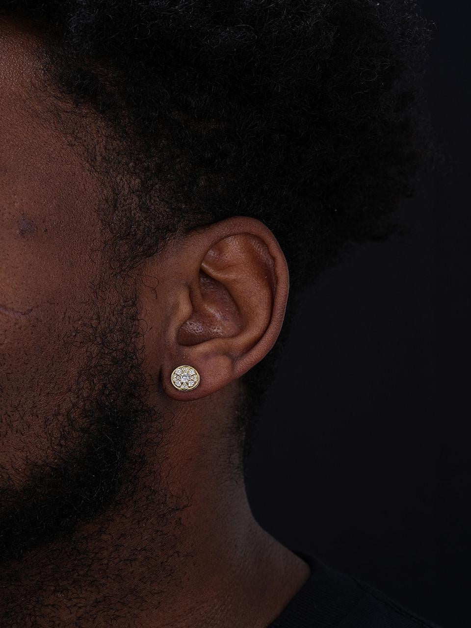 HarlemBling Havana Cuban Iced Out Earrings - 14k Gold Vermeil 925 Silver - 9.5mm