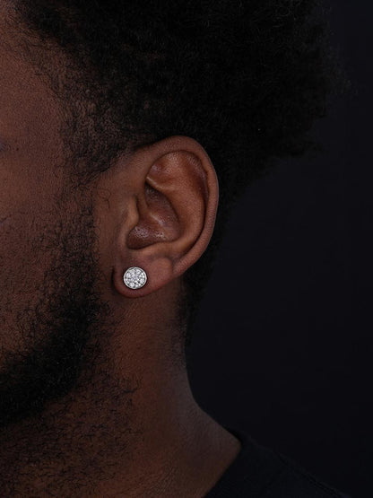 HarlemBling Havana Cuban Iced Out Earrings - 925 Silver - 9.5mm