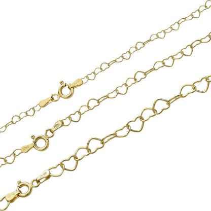 HarlemBling Heart Paperclip Chain Necklace - 14k Gold Vermeil 925 Sterling Silver - 14"-24" - 3mm-5mm