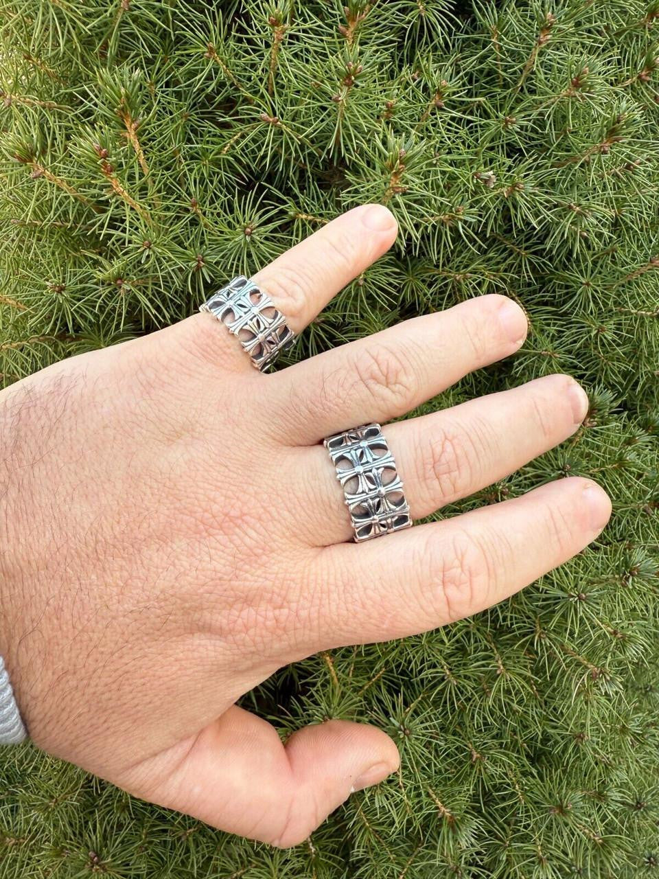 Ring - 925 Silver Oxidized - Plain Chrome Hearts Cross Ring
