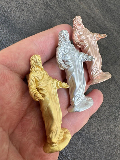 HarlemBling Heavy 3D Jesus Piece Real 925 Silver / 14k Yellow Rose Gold Pendant Necklace