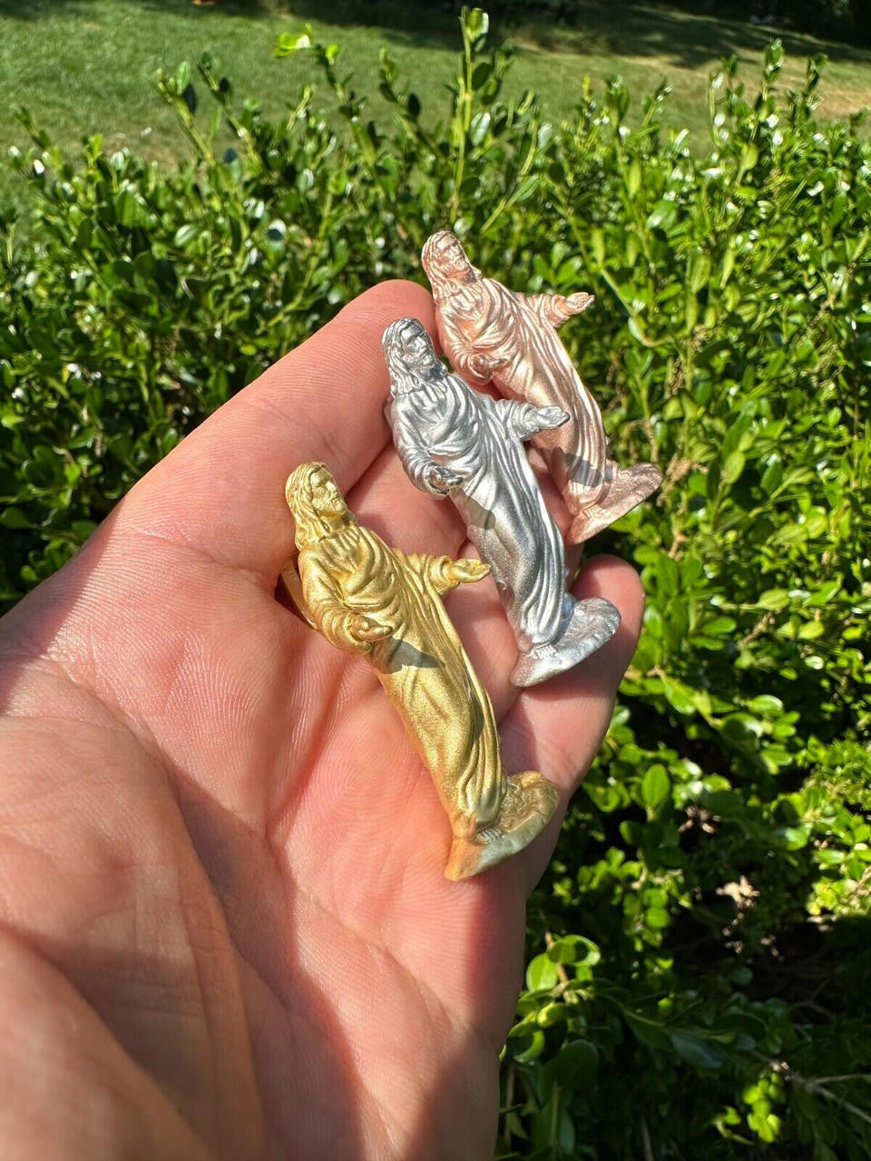 HarlemBling Heavy 3D Jesus Piece Real 925 Silver / 14k Yellow Rose Gold Pendant Necklace