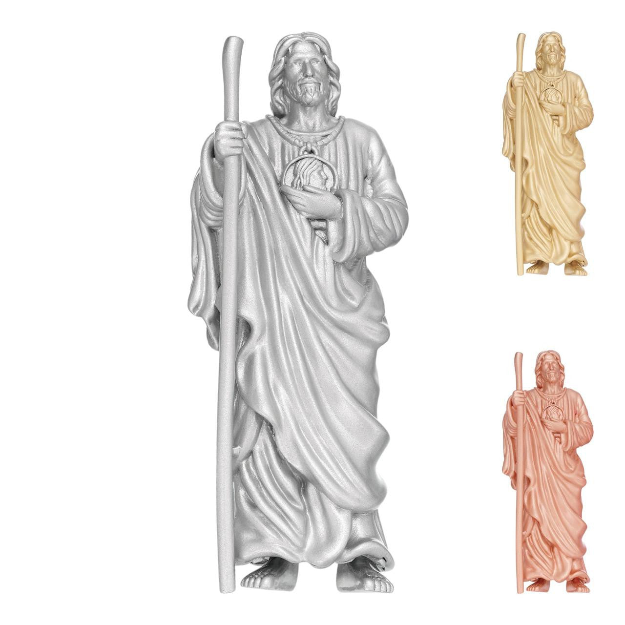 HarlemBling Heavy 3D San Judas Pendant - 14k Yellow/Rose Gold Vermeil Or 925 Silver - Large 2.5"