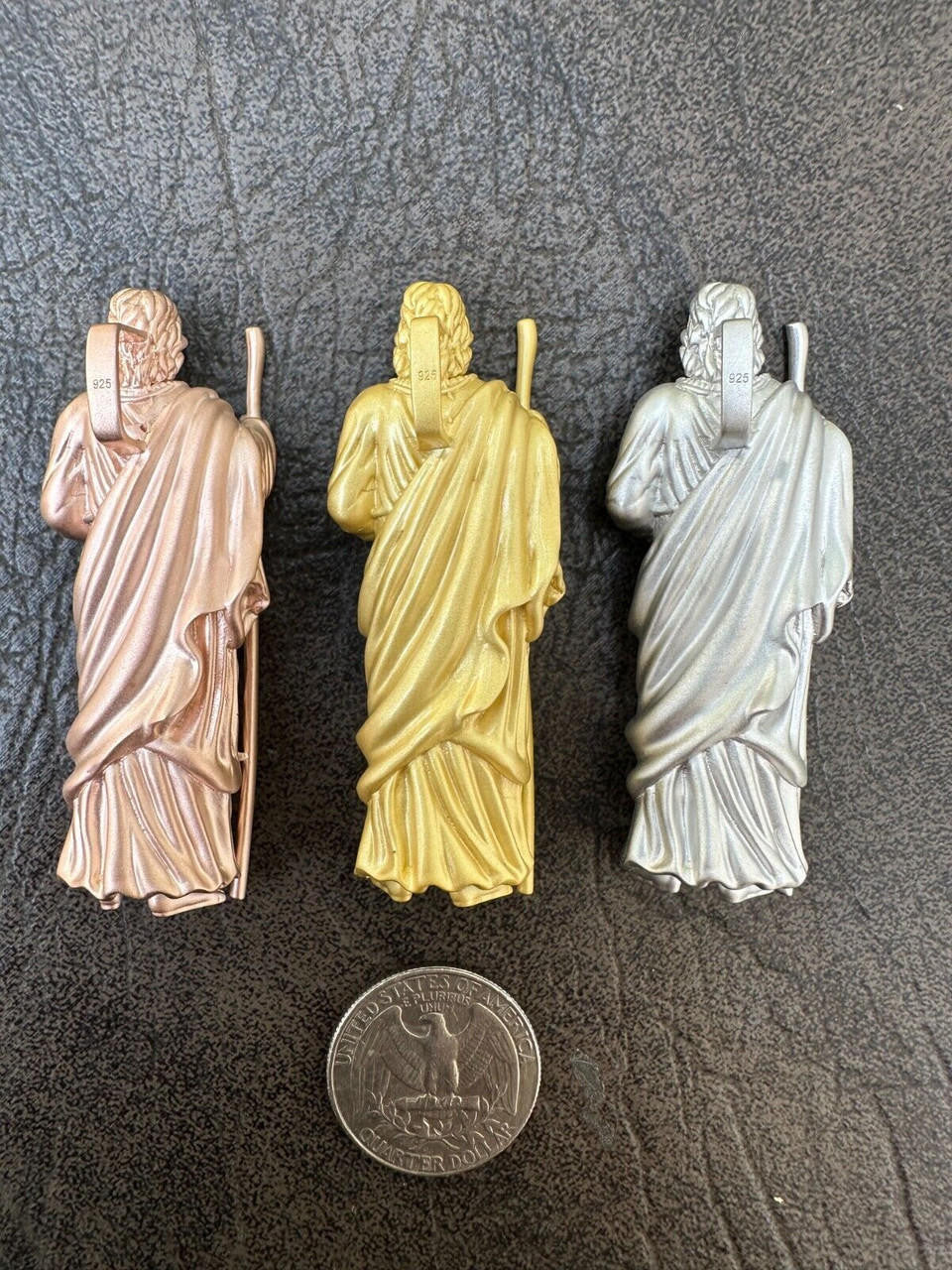 HarlemBling Heavy 3D San Judas St Jude Real 925 Silver 14k Yellow Rose Gold Pendant Necklace