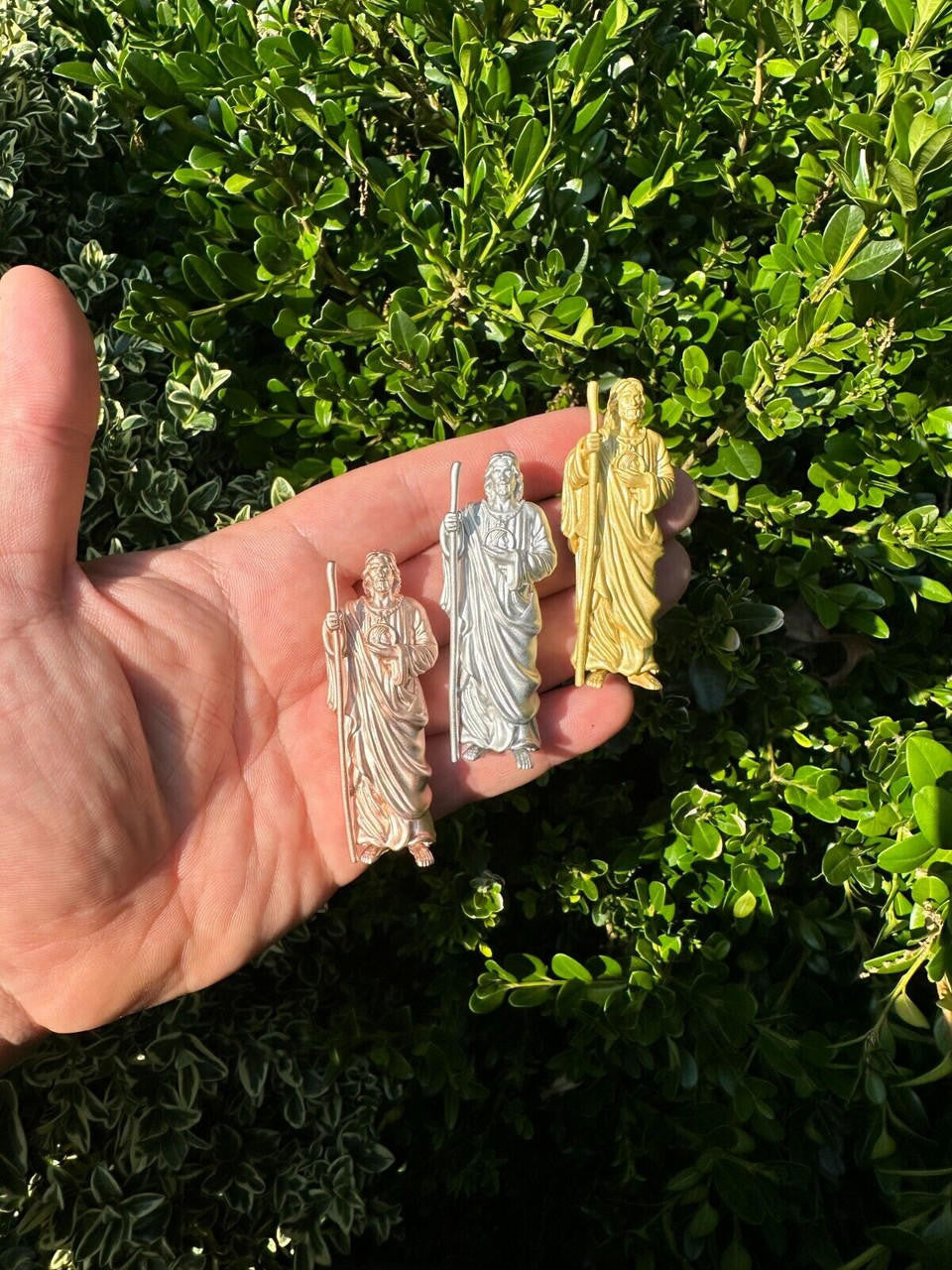 HarlemBling Heavy 3D San Judas St Jude Real 925 Silver 14k Yellow Rose Gold Pendant Necklace