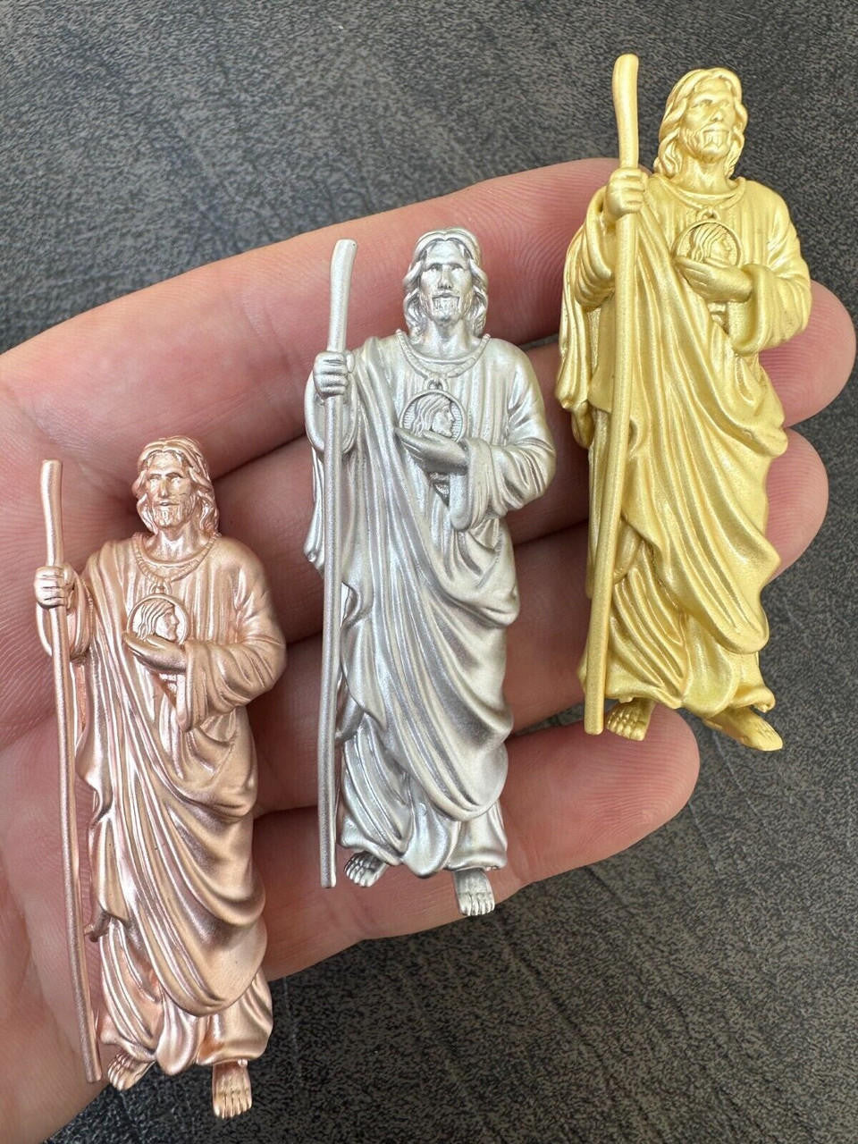 HarlemBling Heavy 3D San Judas St Jude Real 925 Silver 14k Yellow Rose Gold Pendant Necklace