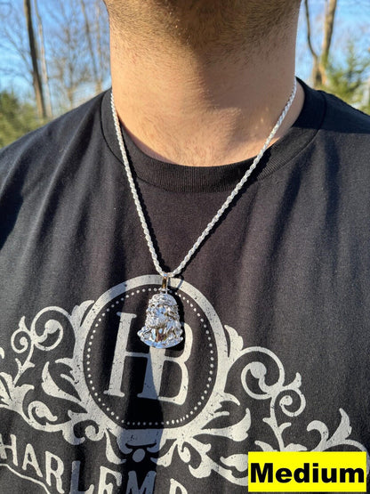 HarlemBling HEAVY Real Solid 925 Sterling Silver Plain Jesus Piece Pendant Necklace DETAILED