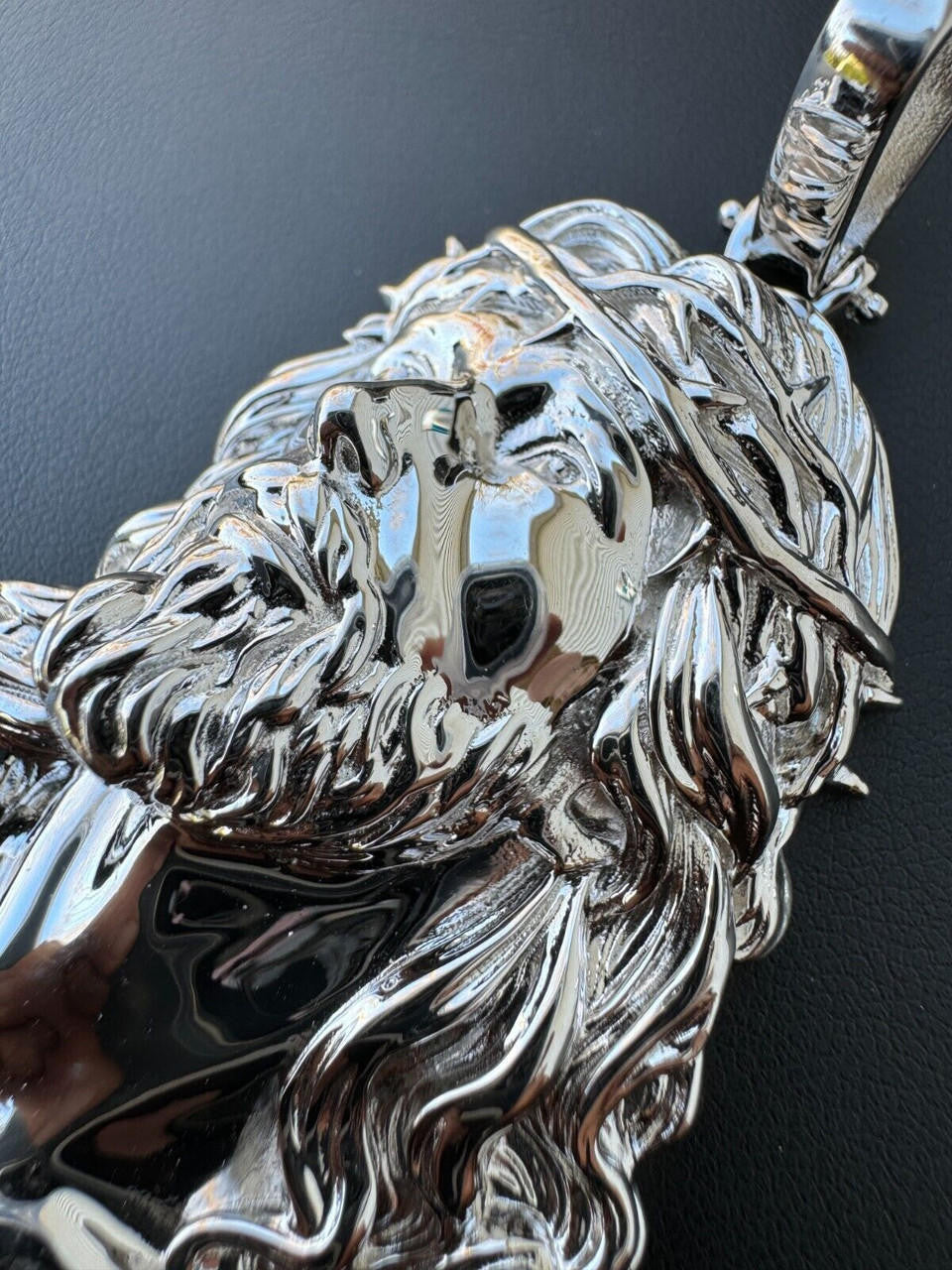 HarlemBling HEAVY Real Solid 925 Sterling Silver Plain Jesus Piece Pendant Necklace DETAILED