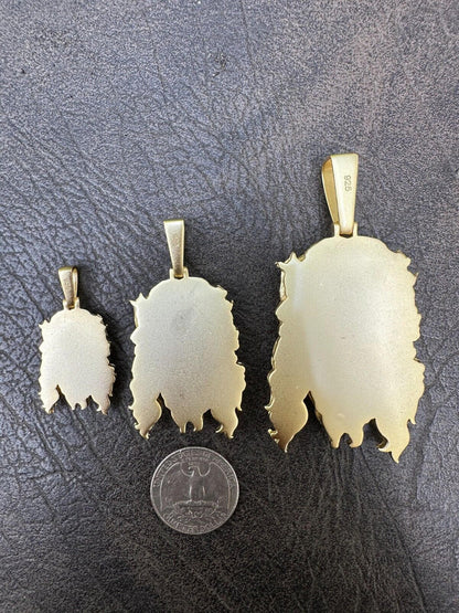 HarlemBling HEAVY SOLID Real 14k Gold Over 925 Sterling Silver Jesus Piece Pendant Necklace