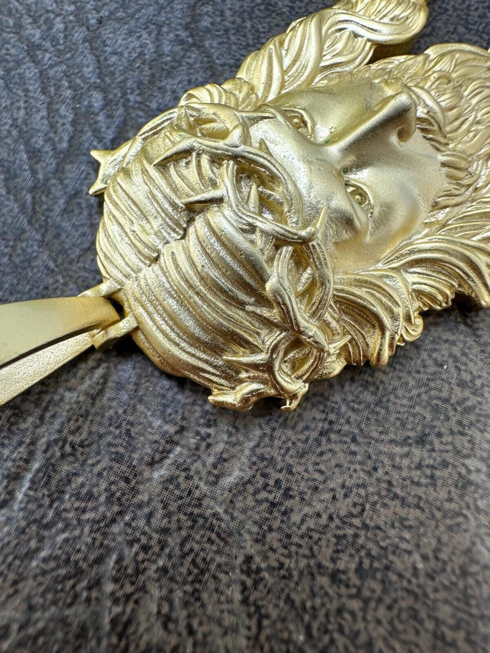 HarlemBling HEAVY SOLID Real 14k Gold Over 925 Sterling Silver Jesus Piece Pendant Necklace