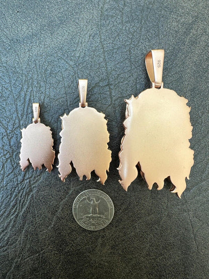 HarlemBling HEAVY SOLID Real 14k Rose Gold 925 Sterling Silver Jesus Piece Pendant Necklace
