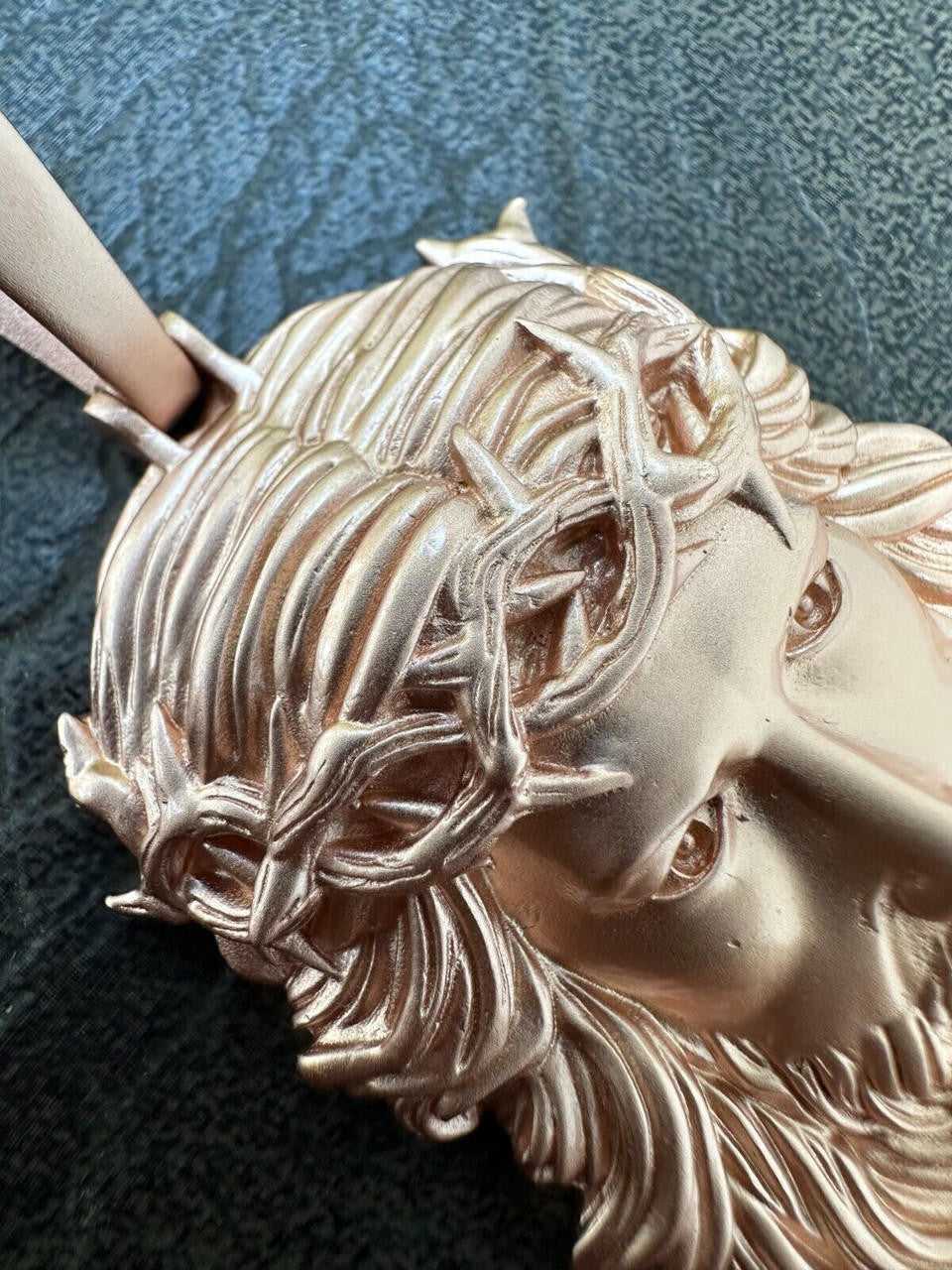 HarlemBling HEAVY SOLID Real 14k Rose Gold 925 Sterling Silver Jesus Piece Pendant Necklace