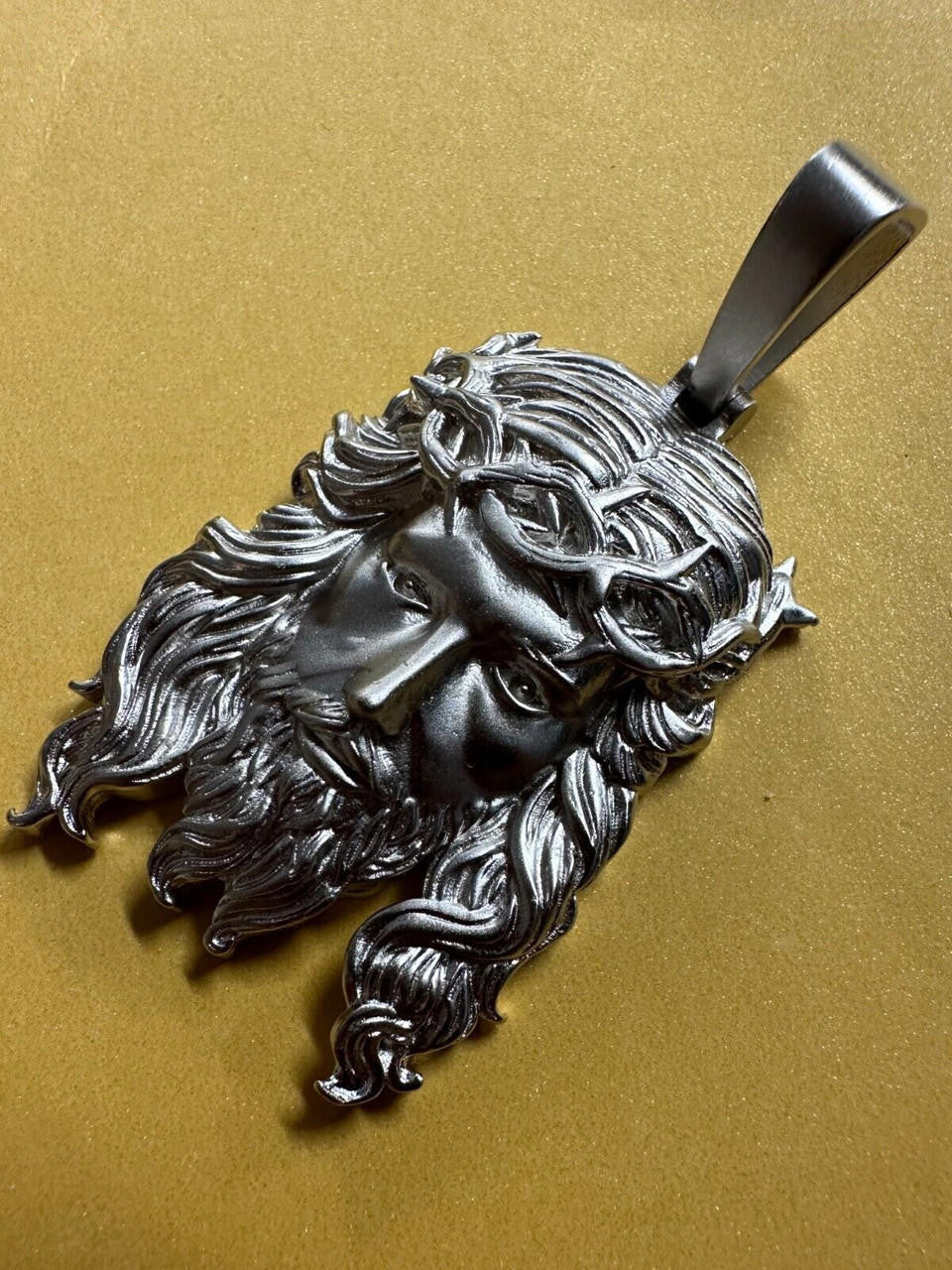 HEAVY SOLID Real 925 Sterling Silver Jesus Piece Iced Pendant