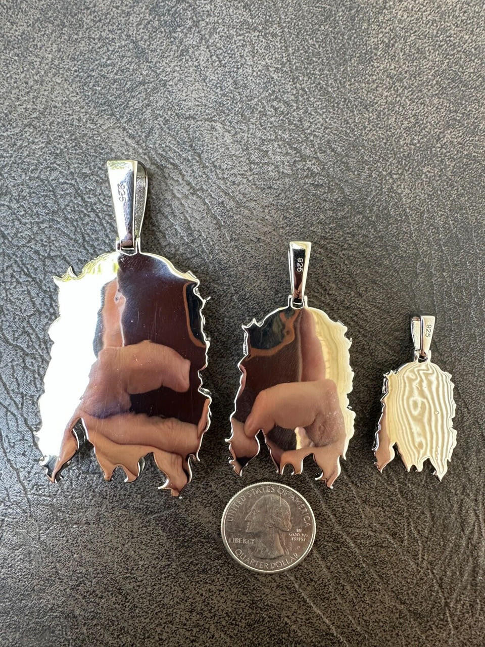 HarlemBling HEAVY SOLID Real Solid 925 Sterling Silver Jesus Piece Pendant Necklace - 1-2.5"