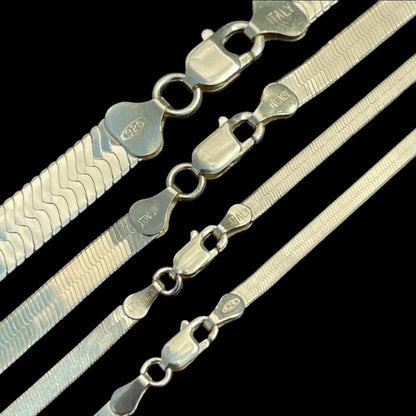 HarlemBling Herringbone Chain Necklace - 14k Gold Vermeil 925 Sterling Silver - 14"-28" - 3mm-9mm