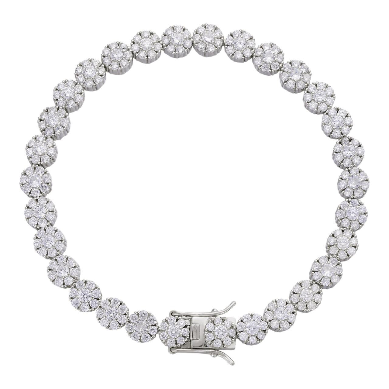 HarlemBling Hip Hop Tennis Bracelet Iced Out CZ Stones - 925 Silver - 7mm - 7"-8"