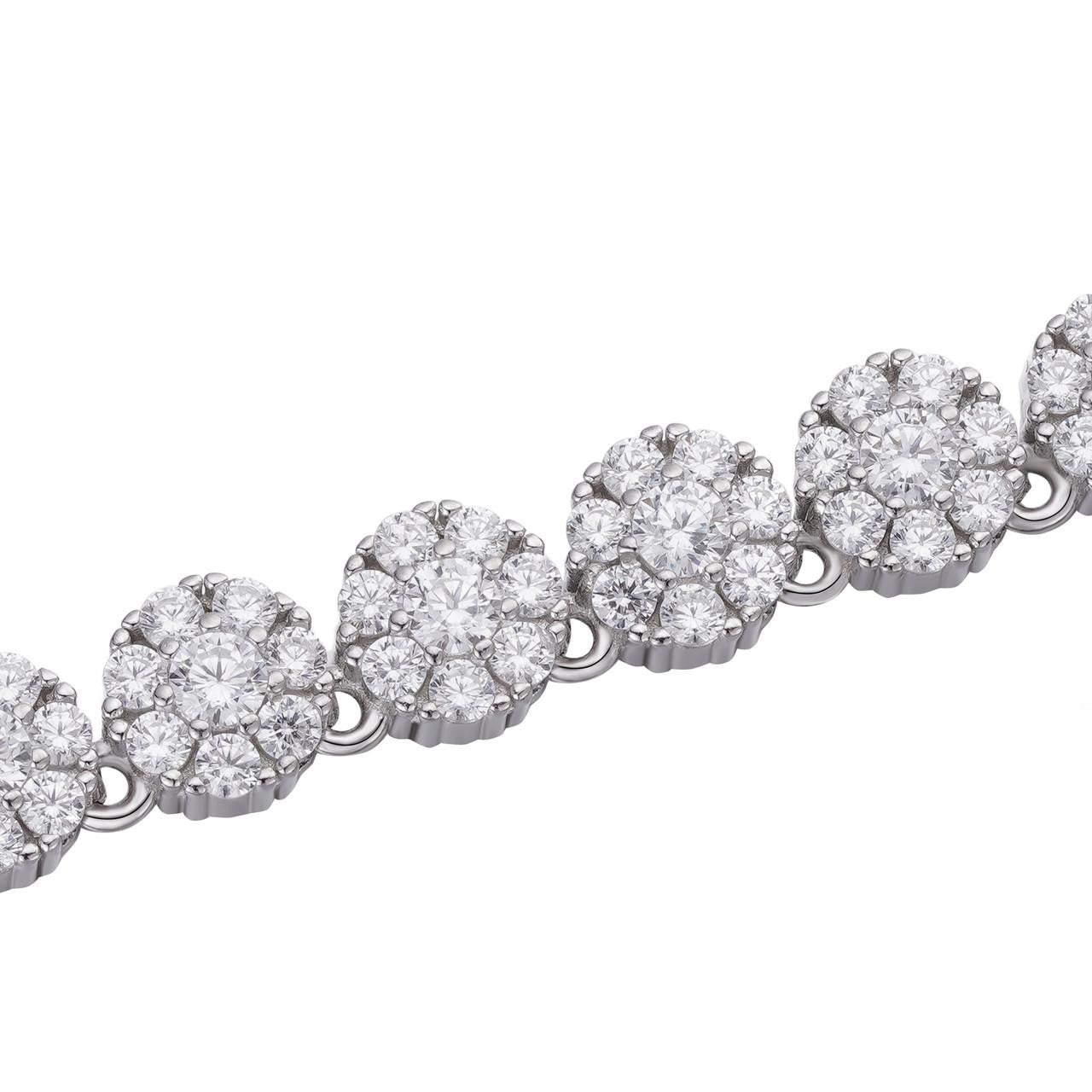 HarlemBling Hip Hop Tennis Chain Necklace Iced Out CZ Stones - 925 Silver - 7mm - 16"-30"