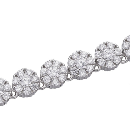 HarlemBling Hip Hop Tennis Chain Necklace Iced Out CZ Stones - 925 Silver - 7mm - 16"-30"