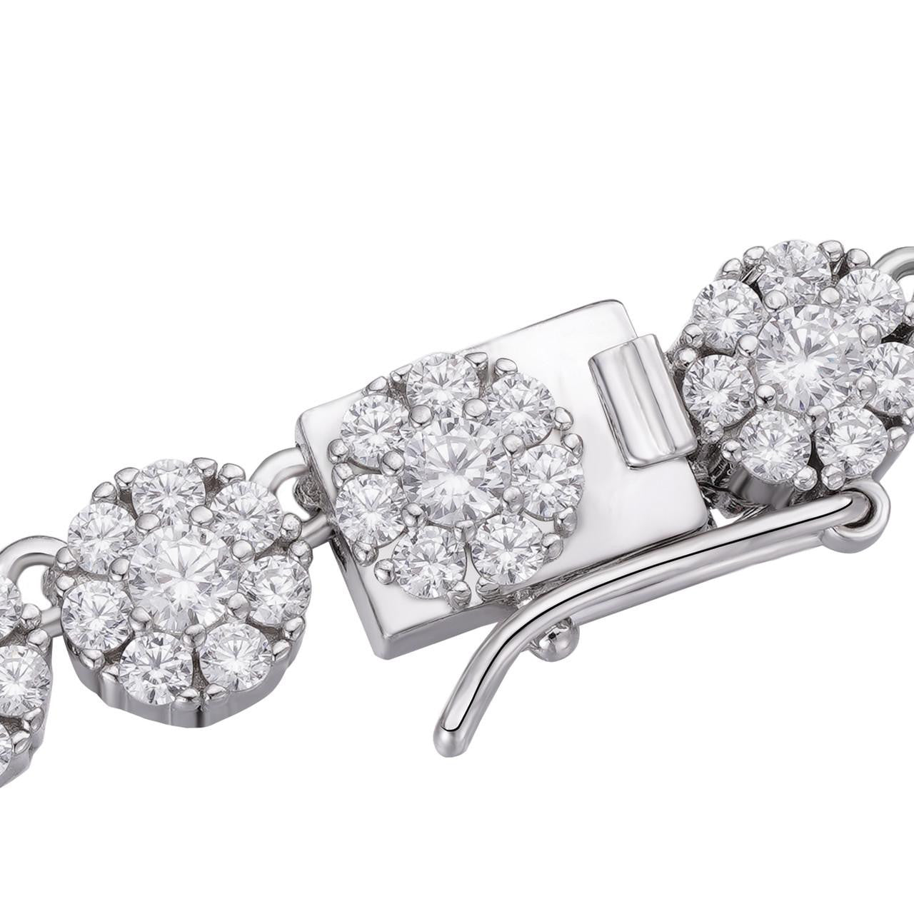 HarlemBling Hip Hop Tennis Chain Necklace Iced Out CZ Stones - 925 Silver - 7mm - 16"-30"