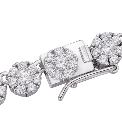 HarlemBling Hip Hop Tennis Chain Necklace Iced Out CZ Stones - 925 Silver - 7mm - 16"-30"