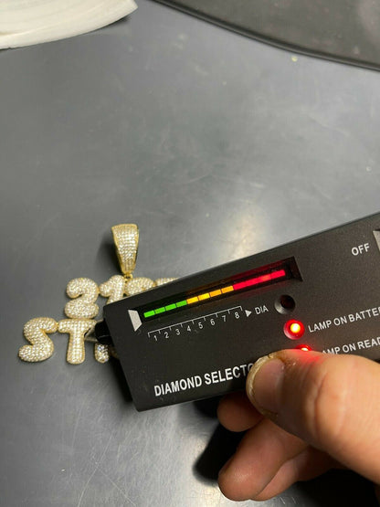 HarlemBling HipHop Real Custom Bubble Letter Name Pendant Iced Moissanite Pass Diamond Test