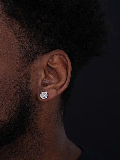 HarlemBling Hollywood Swag Iced Out Earrings - 925 Silver - CZ Stones - 9.5mm