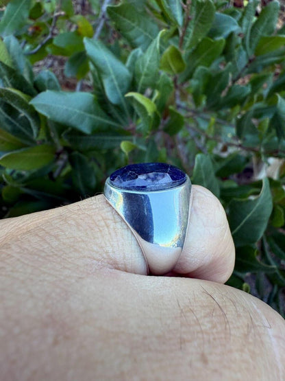 HarlemBling Hollywood Swag Ring - 925 Silver - Genuine Blue Sapphire Stone